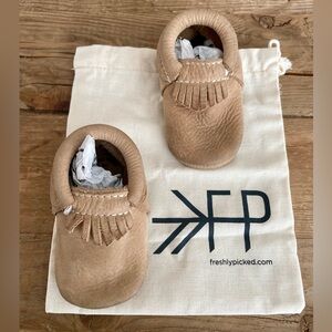 Freshly Picked Tan Kids Moccasins